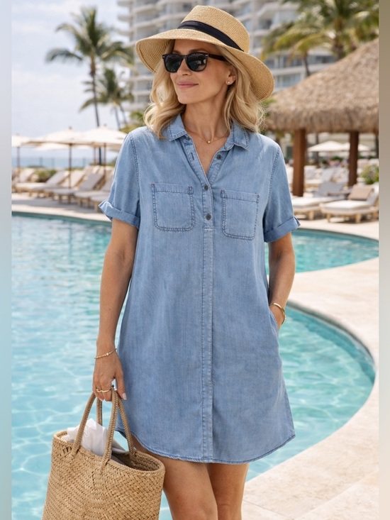 Barbour Dresses & Skirts - Barbour Chambray Button Front Shirt | Lightweight Denim | Casual Chic